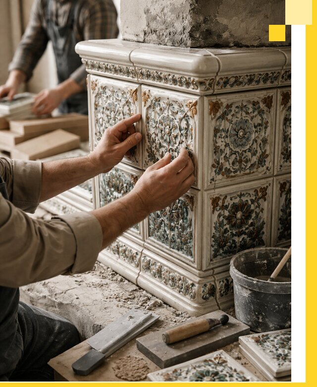 Изразцовые камины под ключ в Улане-Удэ: проект и монтаж