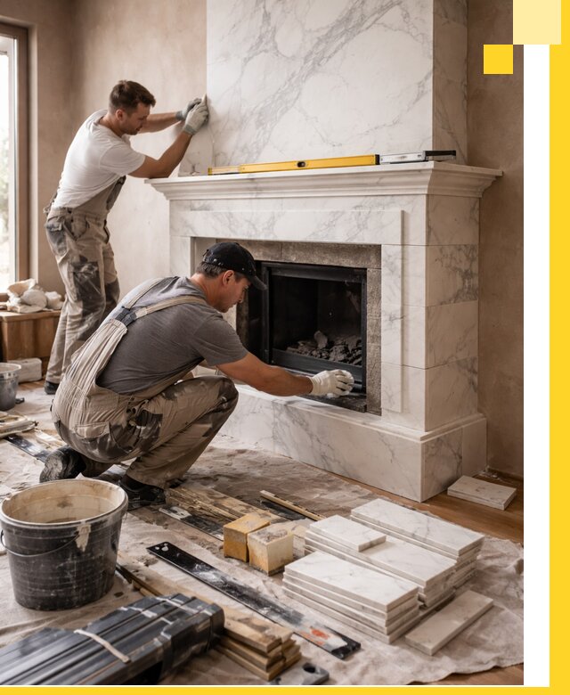 Отделка каминов в Улане-Удэ качественные облицовочные работы