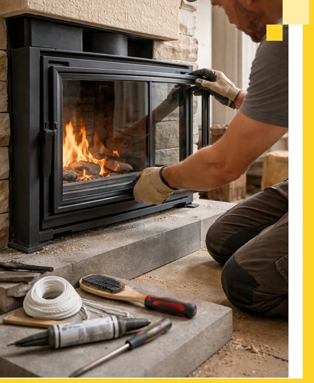 Производство, монтаж и доставка каминов со стеклом в Улане-Удэ