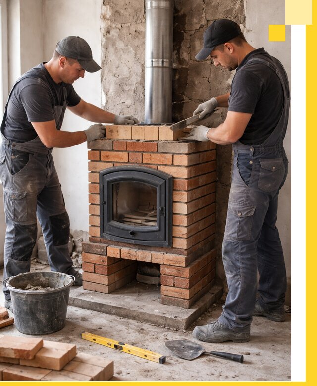 Монтаж печи камина под ключ в Улане-Удэ с гарантией и пусконаладкой