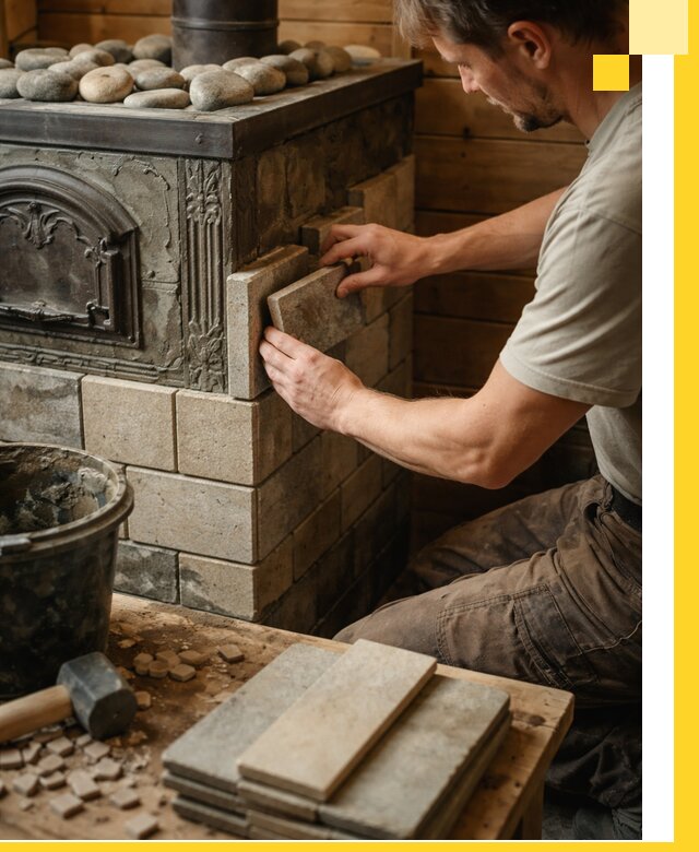 Облицовка банных печей в Улане-Удэ профессиональная отделка