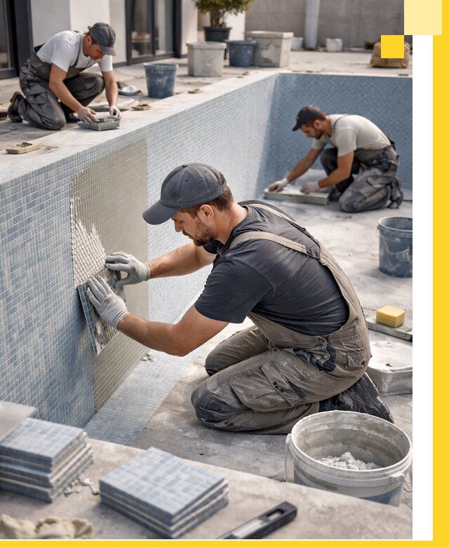 Облицовка бассейнов в Улане-Удэ плитка мозаика гидроизоляция