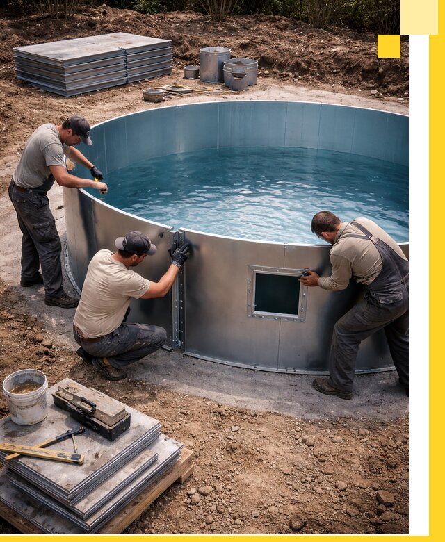 Круглые бассейны под ключ в Улане-Удэ проектирование и монтаж