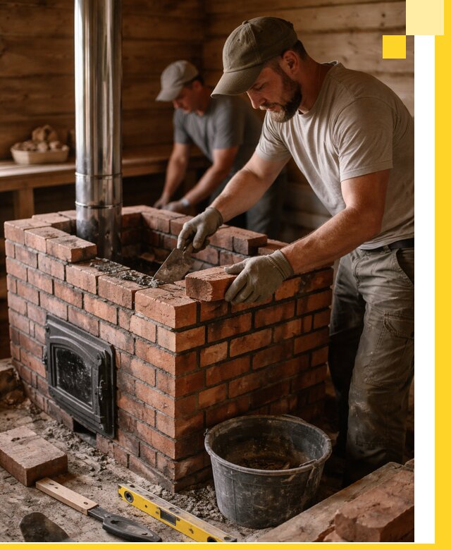 Кирпичные печи для бани под ключ в Улане-Удэ, проект и монтаж