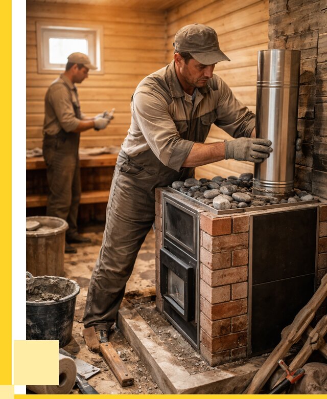 Монтаж печи в бане под ключ в Улане-Удэ от 20486 р. | ЭриданЛнд