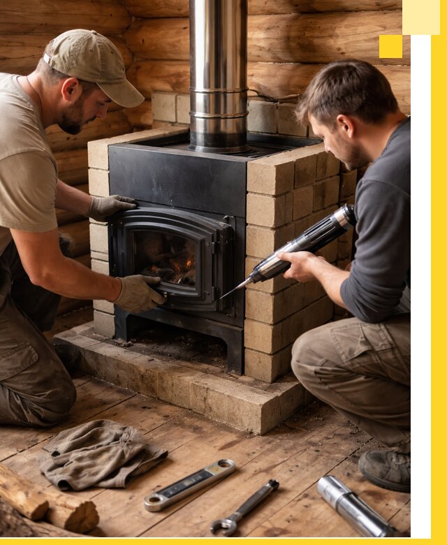 Монтаж и установка печи в бане под ключ с гарантией в Улане-Удэ