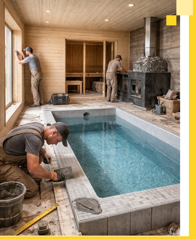 Проект бани с бассейном и сауной в Улане-Удэ под ключ