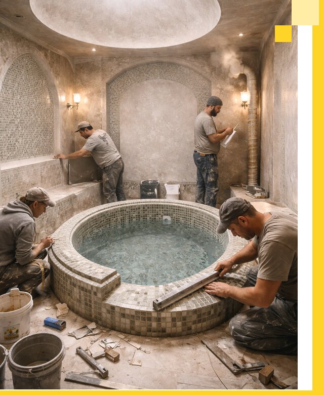 Профессиональное строительство хамама с бассейном в Улане-Удэ под ключ