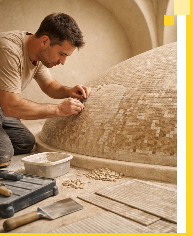 Профессиональная укладка мозаики для хамама под ключ в Улане-Удэ