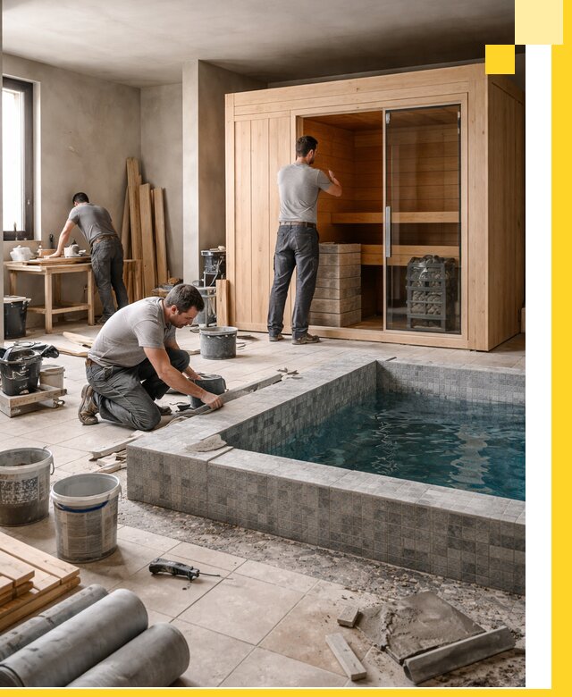 SPA зоны под ключ с бассейном сауной и печью в Улане-Удэ